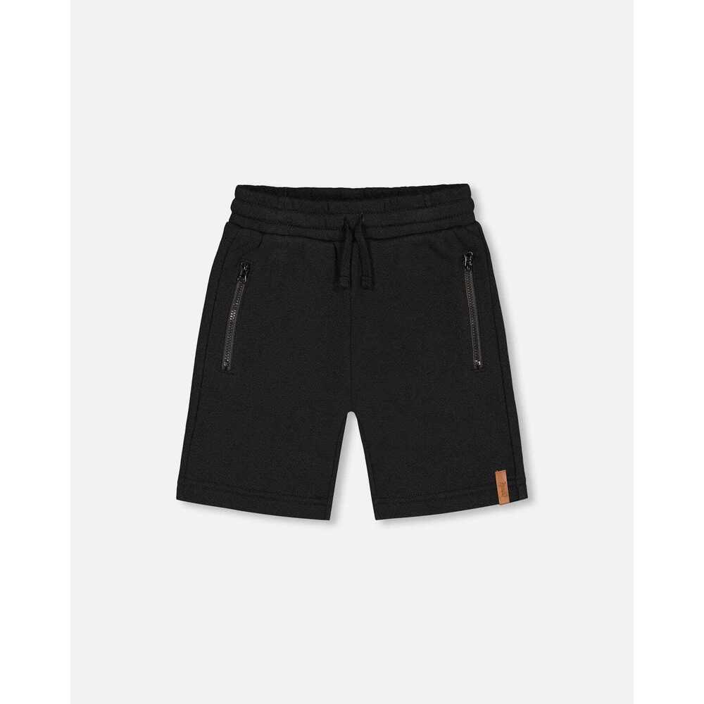 French Terry Short With Zipper Pockets Black - 5